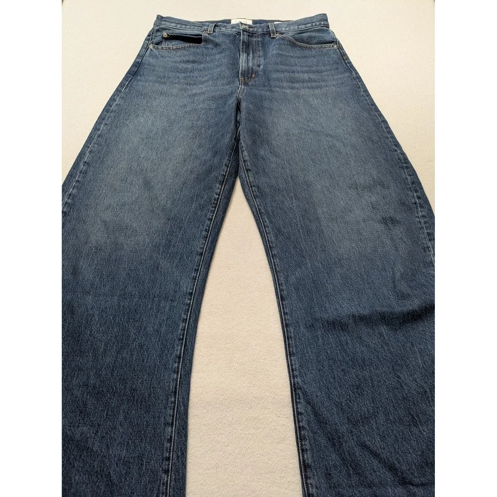 FRAME The Bubble Barrel Leg High Waist Curved Leg Jeans Blue Denim 31 - Picture 7 of 12